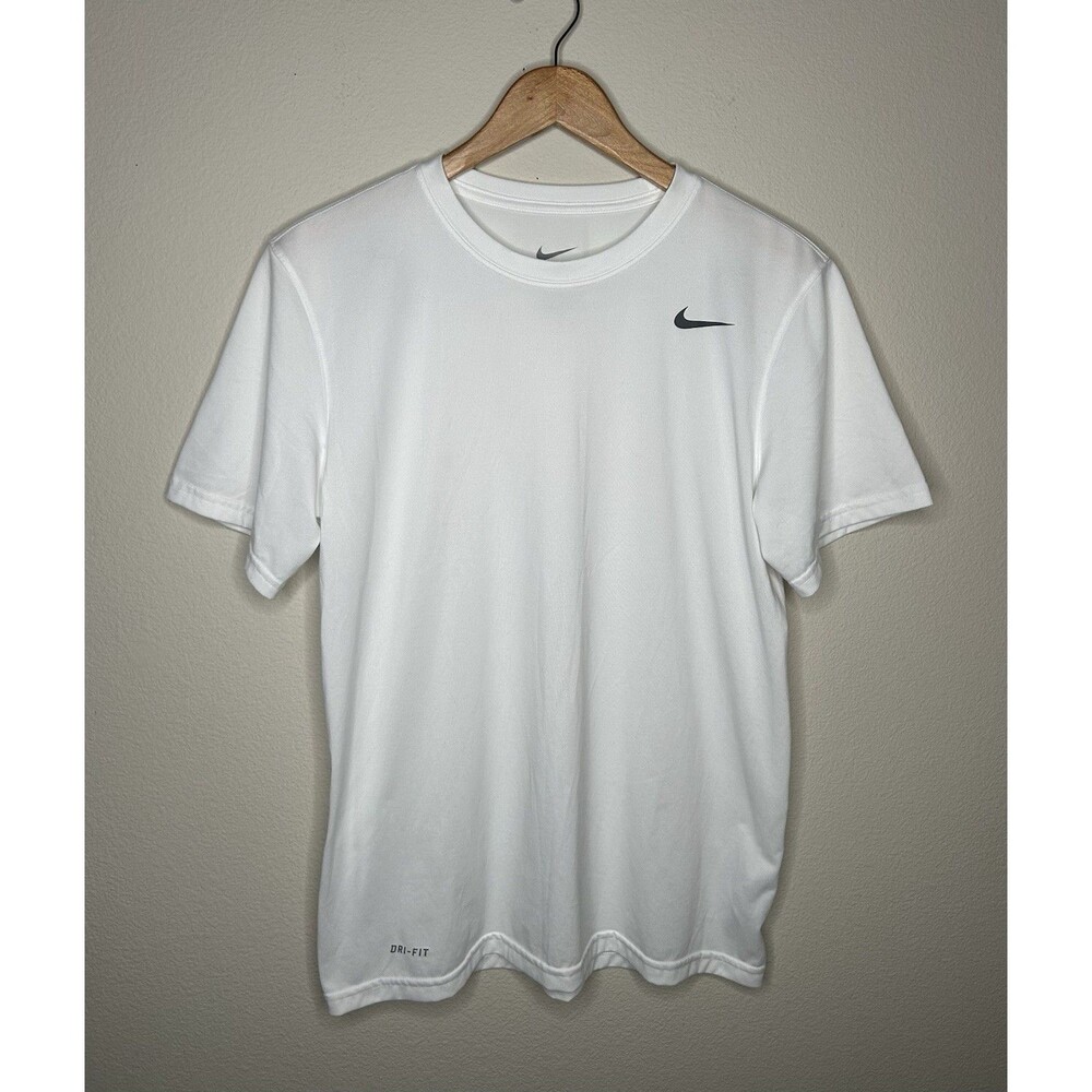 Nike Dri Fit Mens Size Medium Athletic THE NIKE TEE White Training T Shirt